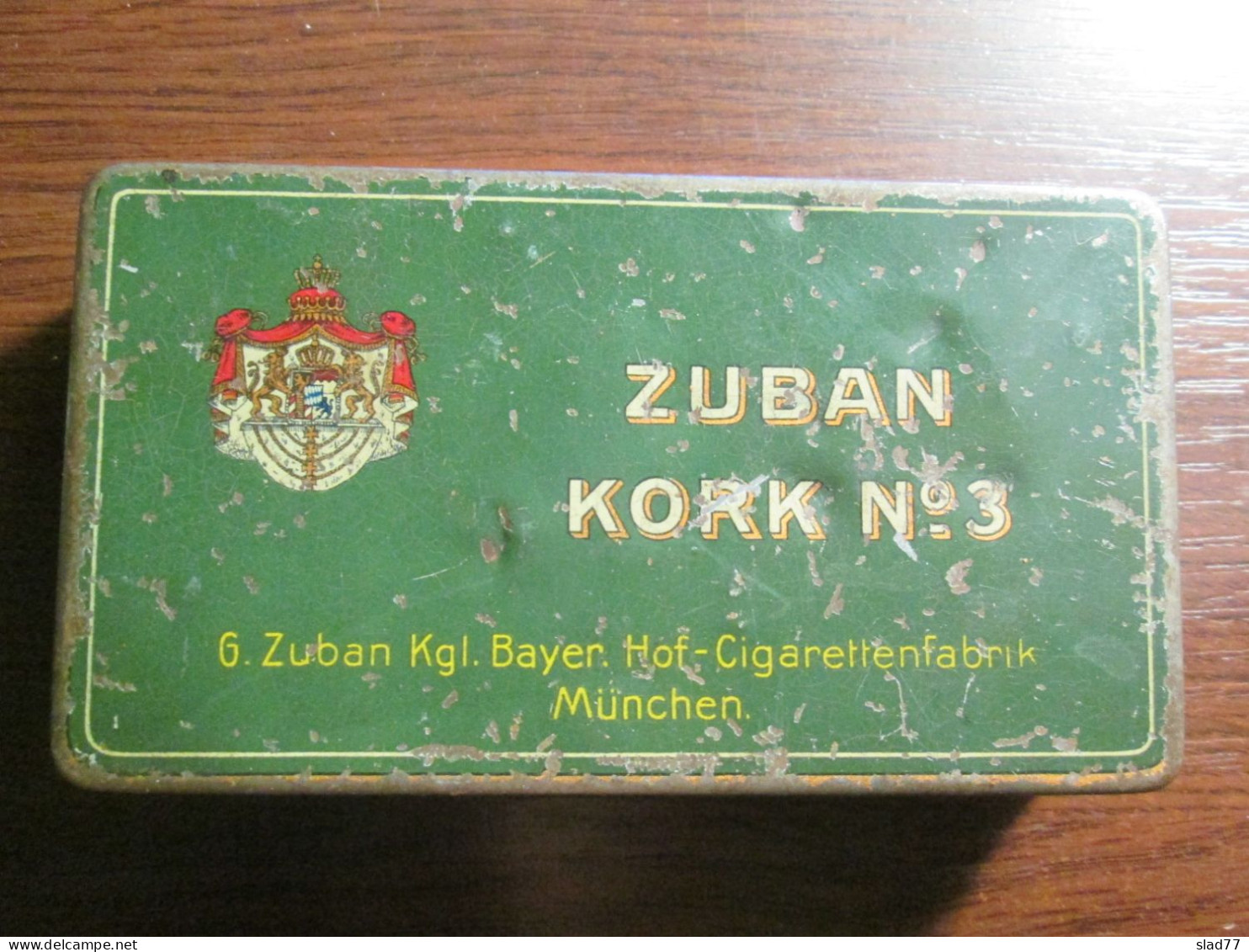 Vintage Zuban Kork No.3 Tobacco Cigarette Tin Box - Schnupftabakdosen (leer)