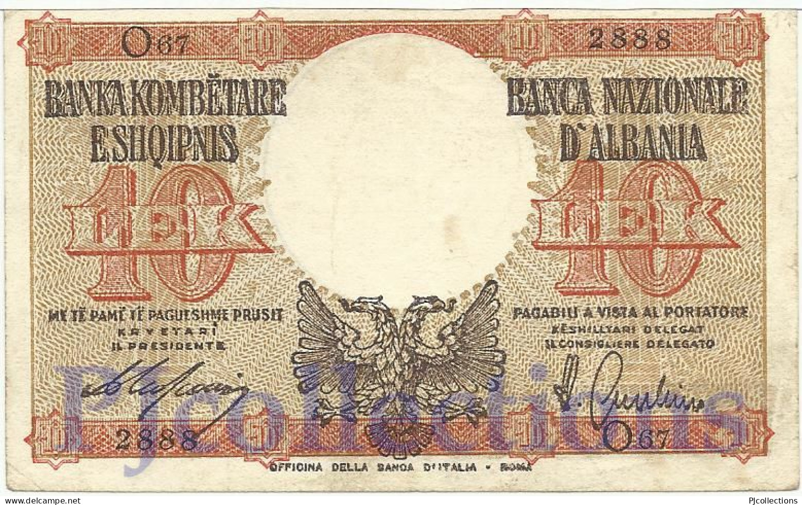 ALBANIA 10 LEKE 1940 PICK 11 AXF - Albanien