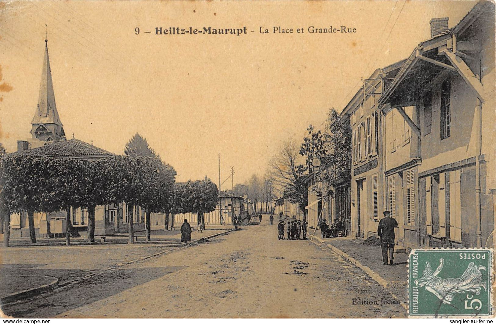 CPA 51 HEILTZ LE MAURUPT / LA PLACE ET GRANDE RUE - Autres & Non Classés