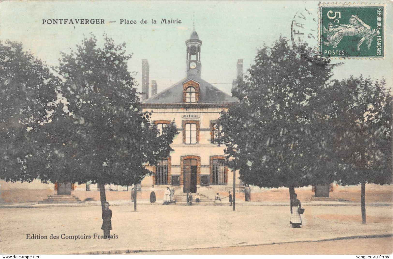 CPA 51 PONTFAVERGER / PLACE DE LA MAIRIE - Autres & Non Classés