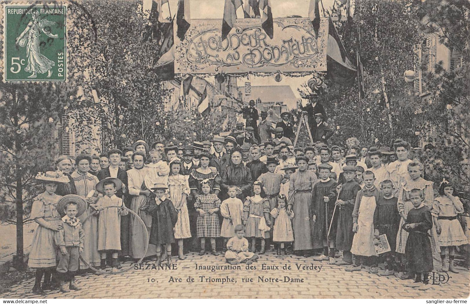 CPA 51 SEZANNE / INAUGURATION DES EAUX DE VERDEY / ARC DE TRIOMPHE - Sezanne