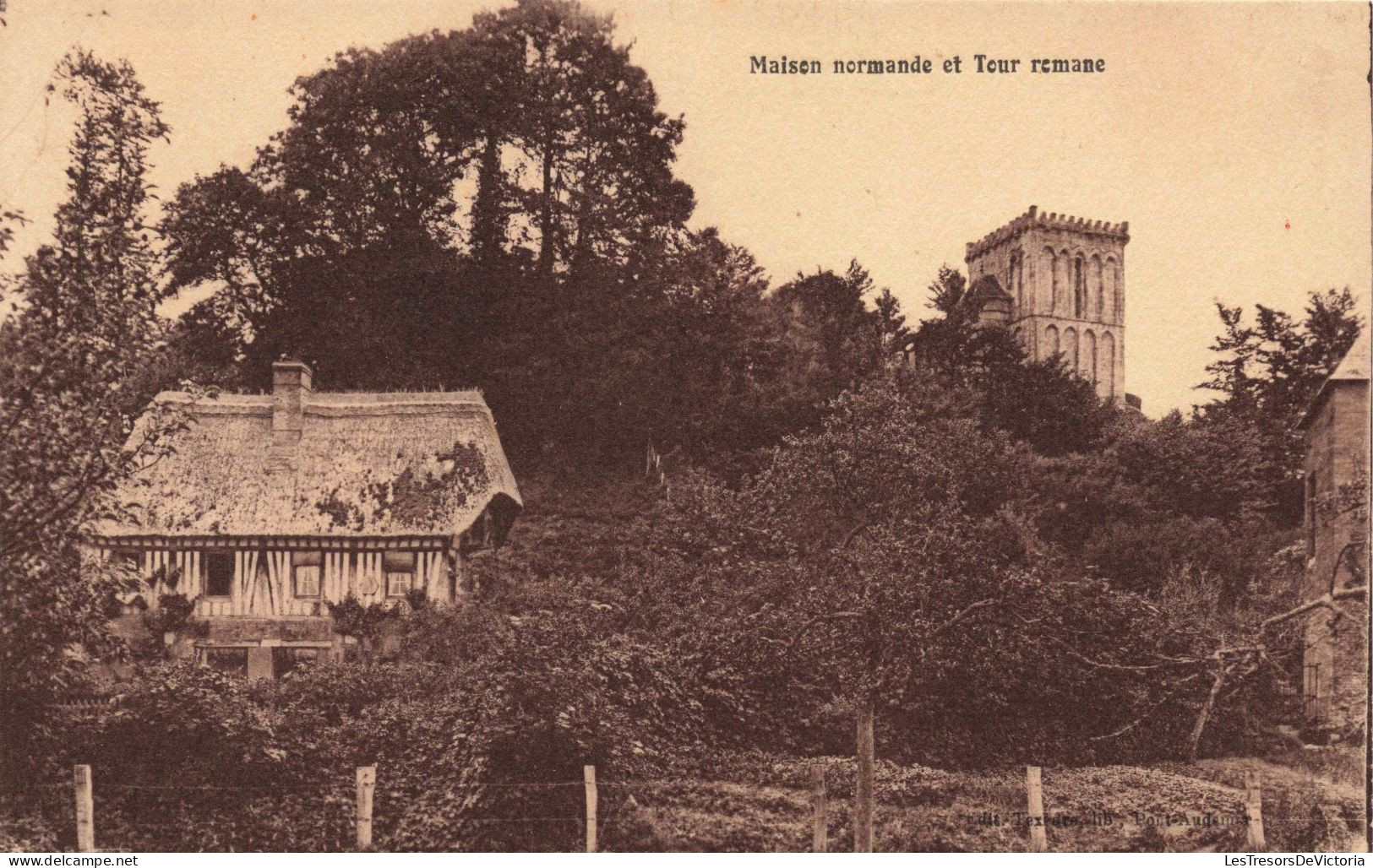 BÂTIMENTS ET ARCHITECTURE - Maison Normande Et Tour Romane - Carte Postale Ancienne - Autres & Non Classés