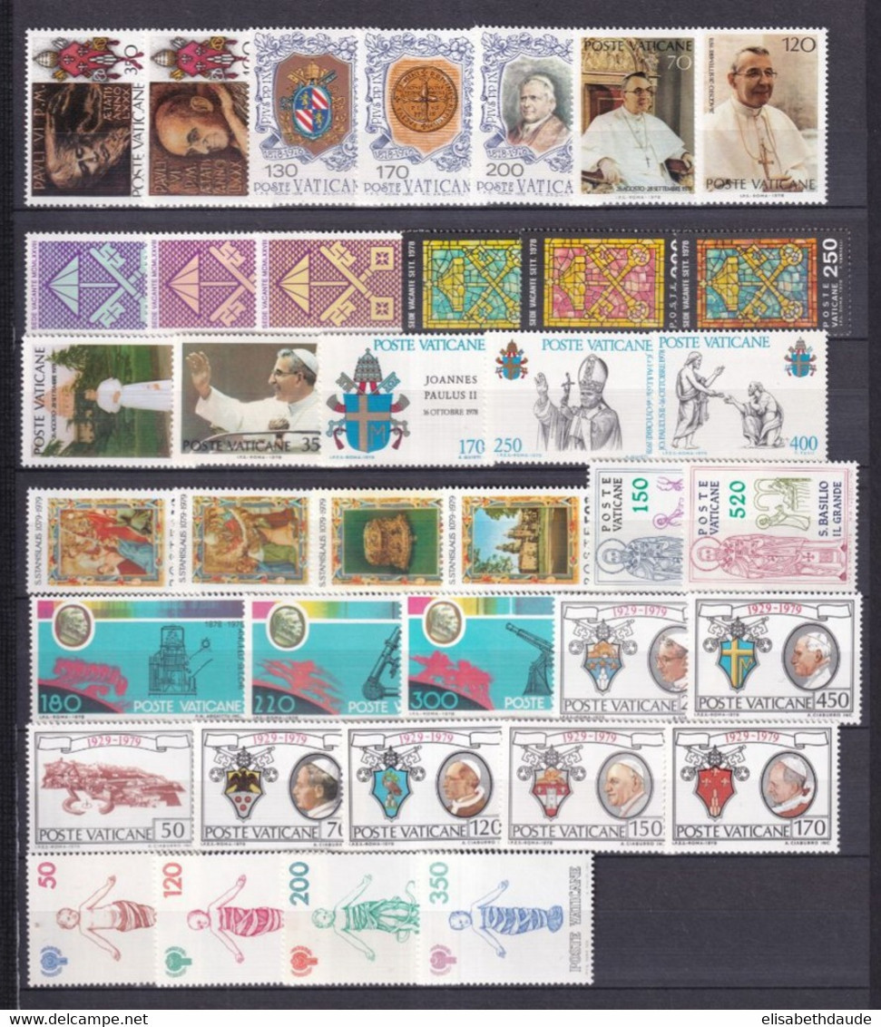 VATICAN - ANNEES COMPLETES 1978 + 1979  ** MNH - 38 VALEURS - - Ganze Jahrgänge