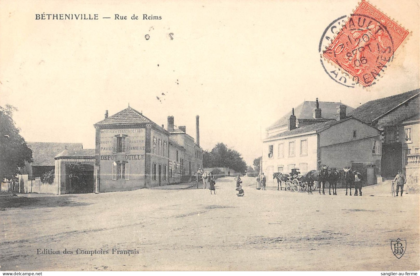 CPA 51 BETHENIVILLE / RUE DE REIMS - Autres & Non Classés