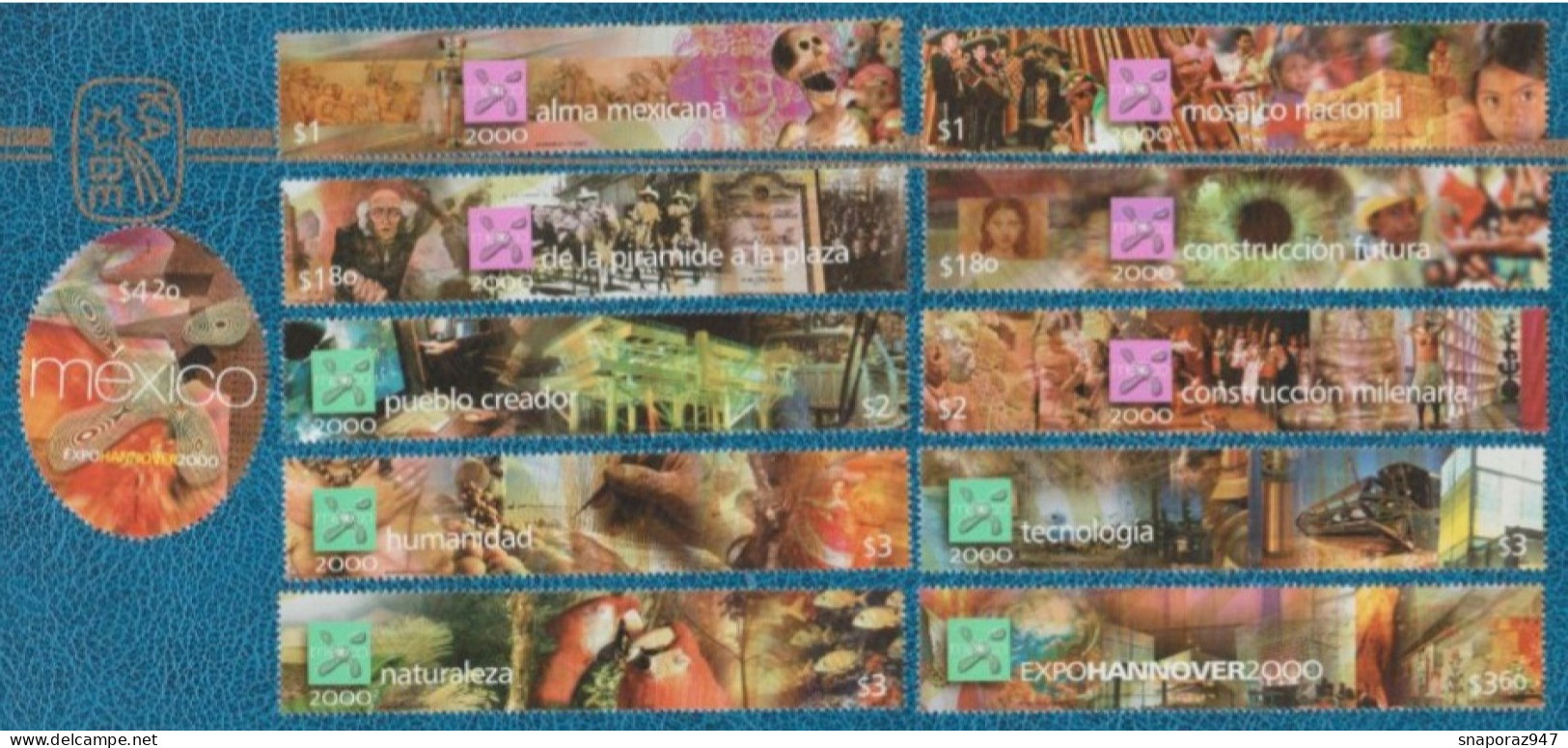 2000 Messico "Expo 2000" Universal Exhibition In Hanover (Block Printed) Set MNH** RX77 - 2000 – Hannover (Germania)