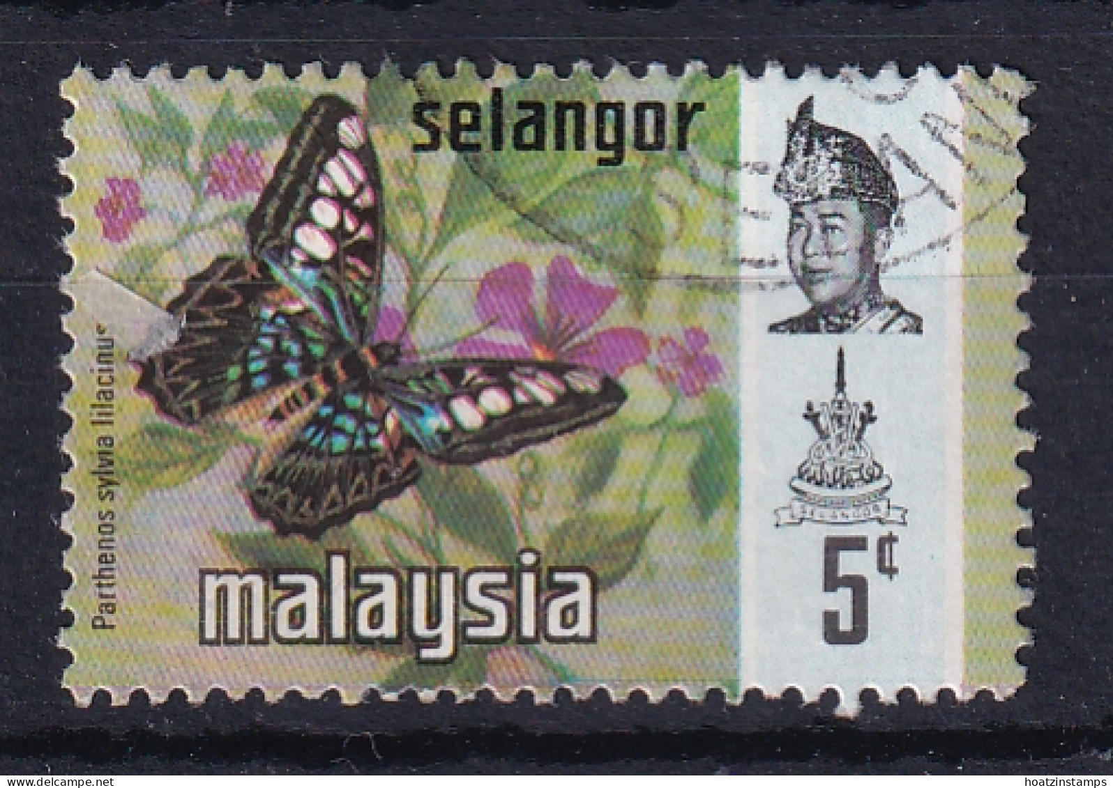 Malaya - Selangor: 1971/78   Butterflies   SG148    5c   [Litho]   Used - Selangor