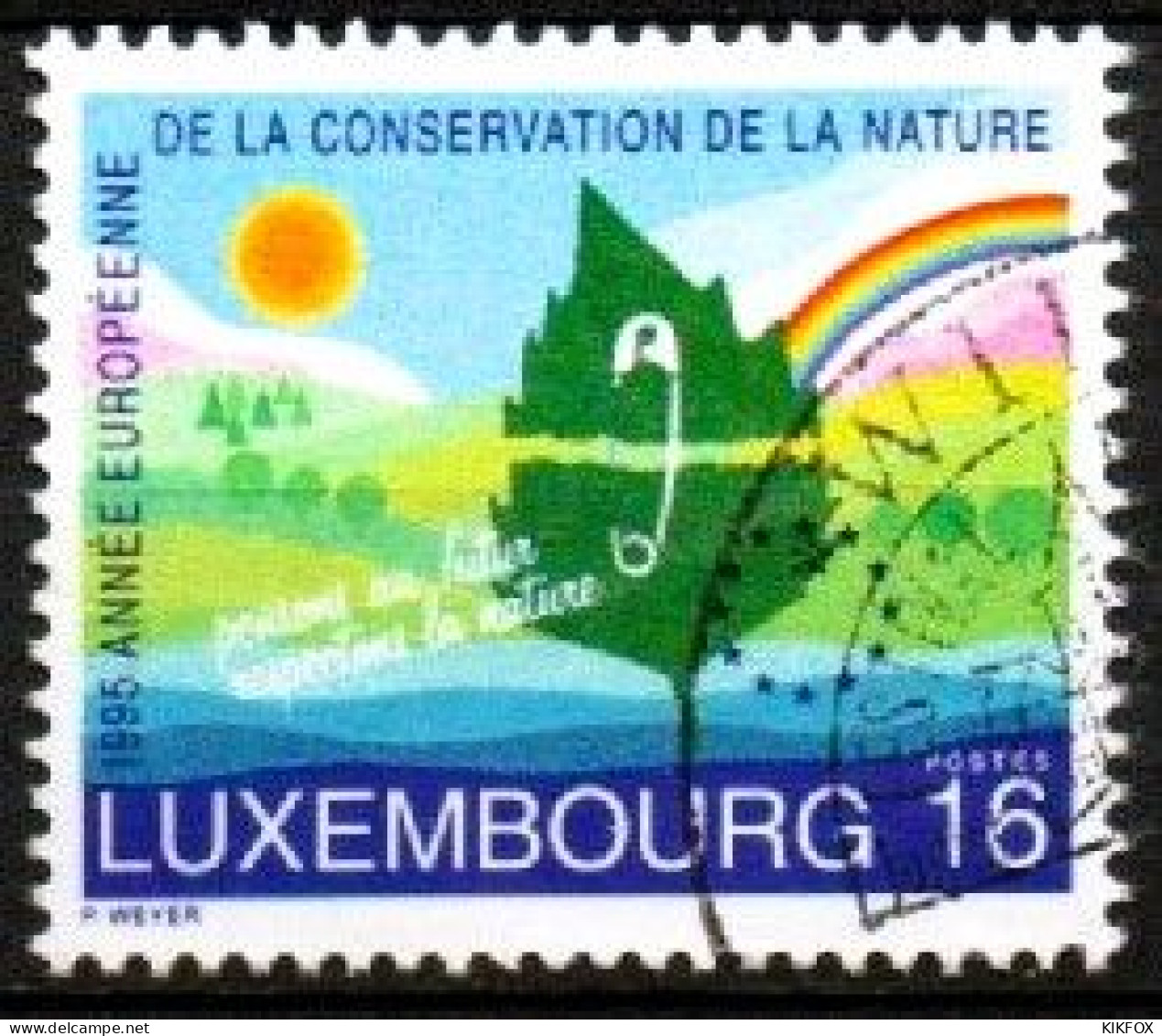 Luxembourg, Luxemburg, 1995,  Y&T 1323 , MI 1373, EUROPÄISCHES NATURSCHUTZJAHR, GESTEMPELT,  Oblitéré - Oblitérés