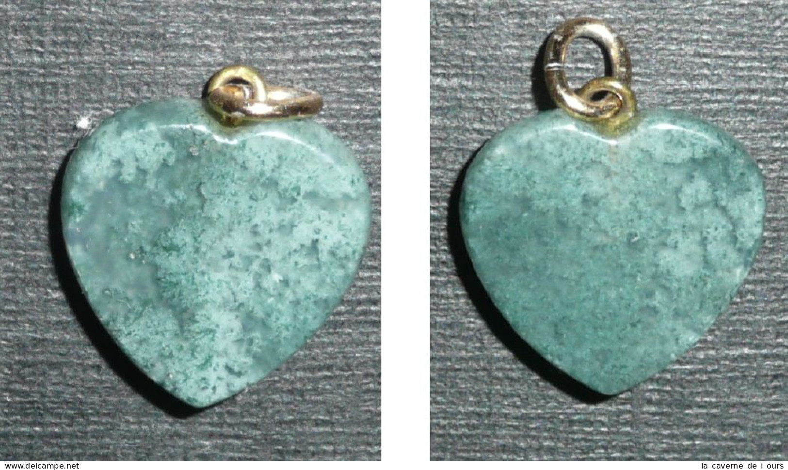 Rare Ancien Petit Pendentif En Pierre Polie Forme De Coeur Jade ? - Anhänger