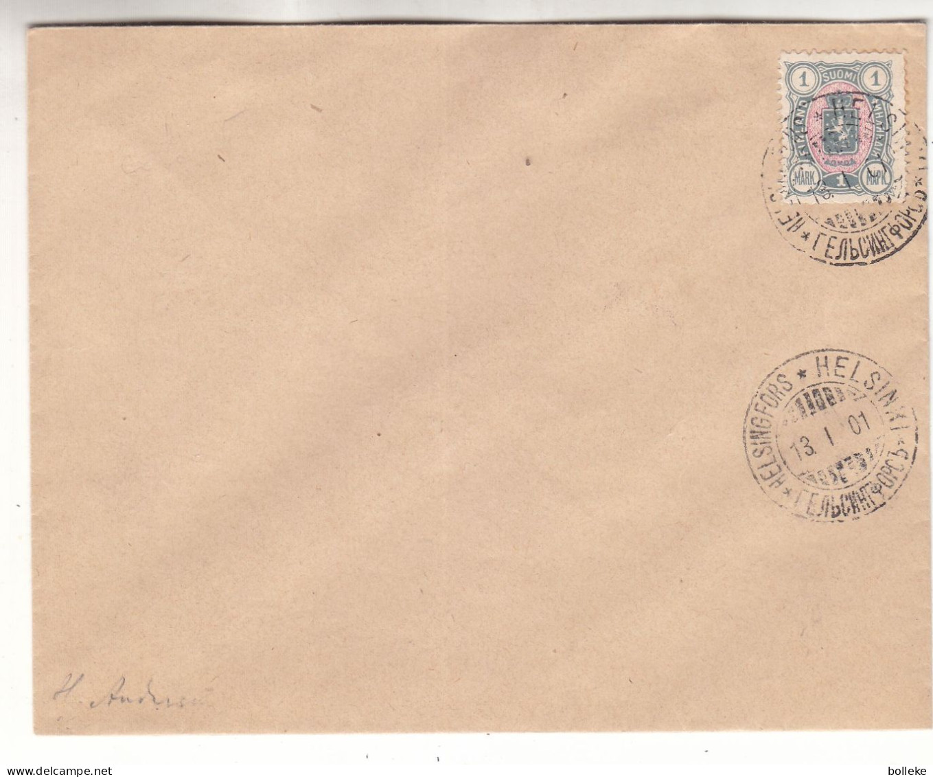 Finlande - Lettre De 1901 - Oblit Helsinki - Signée - Valeur 100 Euros - Briefe U. Dokumente