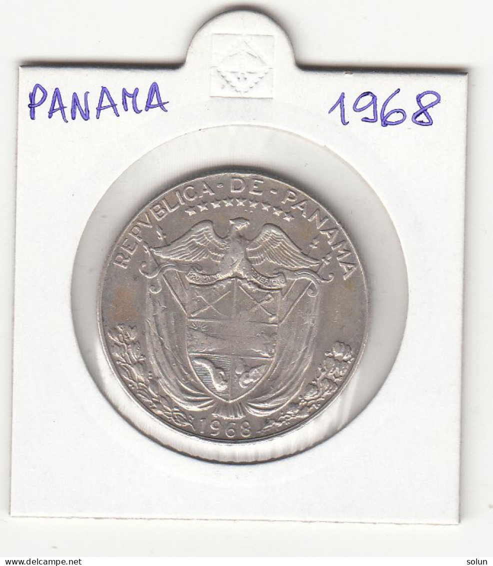 PANAMA MEDIO 1/2 BALBOA 1968  SILVER COIN - Panama