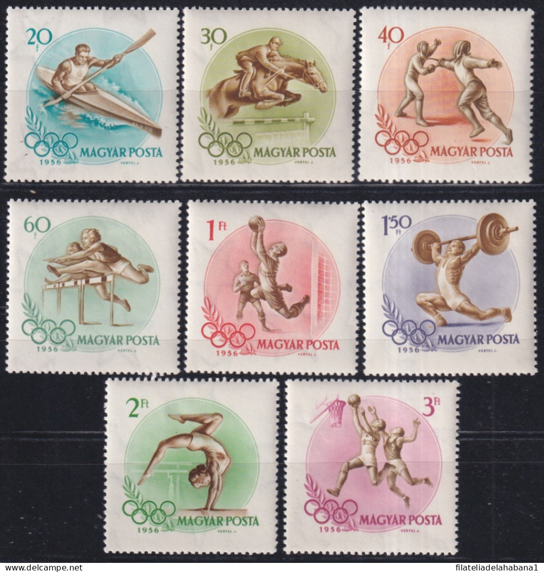 F-EX42597 HUNGARY MH 1956 OLYMPIC GAMES HELSINKI ATHLETISM BASKET SOCCER EQUESTRIAN. - Estate 1952: Helsinki