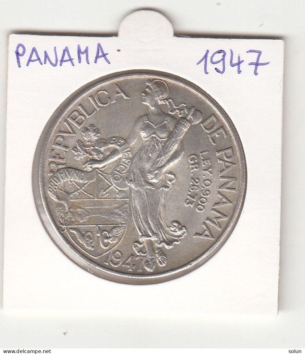 PANAMA UN 1 BALBOA 1947  SILVER COIN - Panama