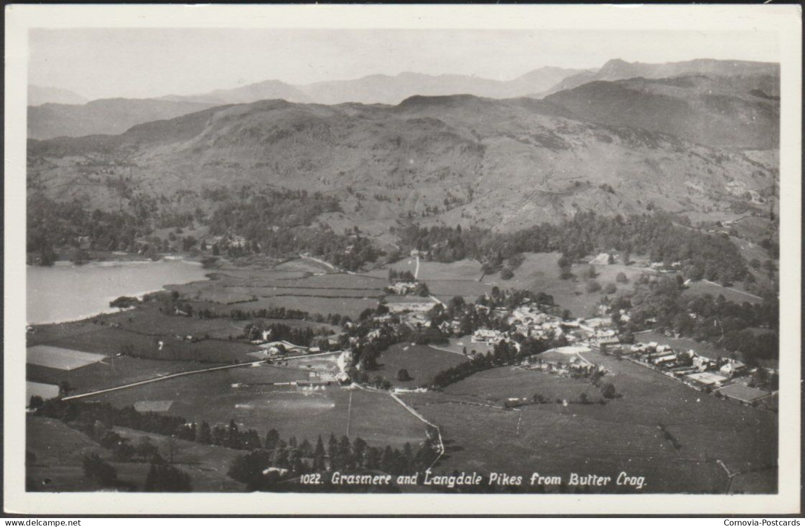 Grasmere And Langdale Pikes From Butter Crag, C.1920s - GP Abraham RP Postcard - Grasmere