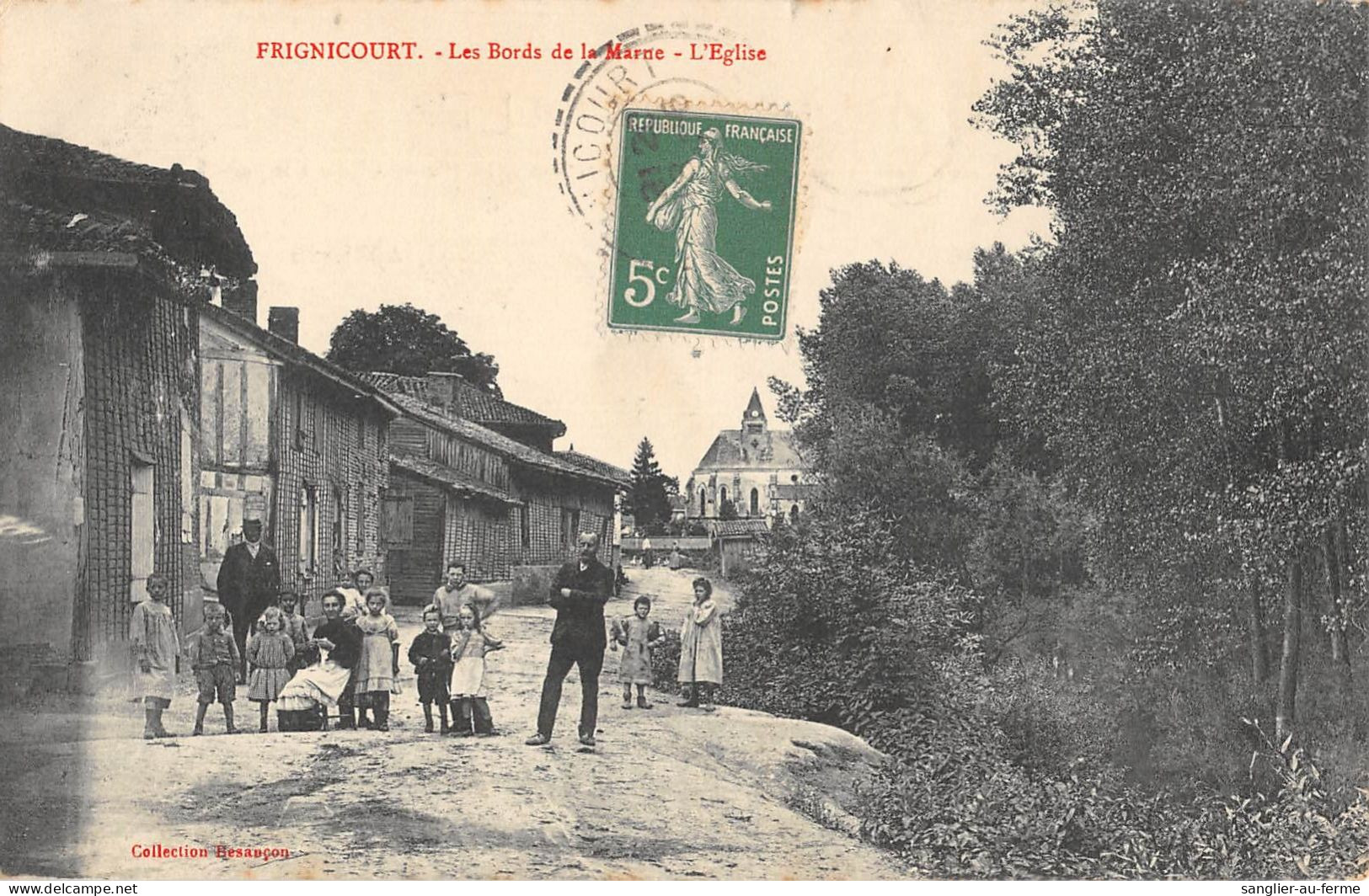 CPA 51 FRIGNICOURT / LES BORDS DE LA MARNE / EGLISE - Andere & Zonder Classificatie