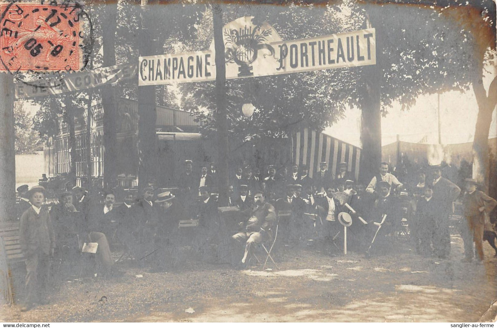 CPA 51 EPERNAY / CARTE PHOTO JARDIN DU JARD / FETE DE LA COMETE / CHAMPAGNE PORTHEAULT - Epernay