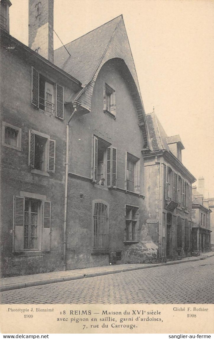 CPA 51 REIMS / MAISON DU XVIe / Voir Verso - Reims