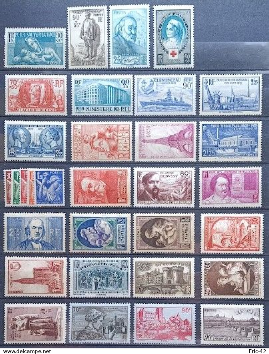 FRANCE - Année 1939 Complète Neuf* (32 Timbres) - ....-1939