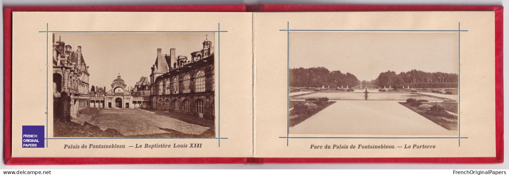 Souvenir De Fontainebleau -Rare Album 10 Photo S - Château / Palais Parc Baptistère Chambre Napoléon Marie Antoinette B1 - Album & Collezioni