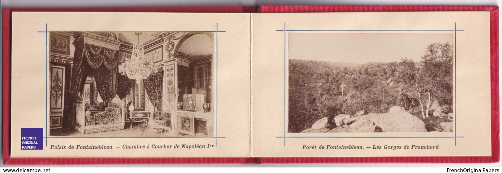 Souvenir de Fontainebleau -Rare Album 10 Photo s - Château / Palais parc Baptistère chambre Napoléon Marie Antoinette B1