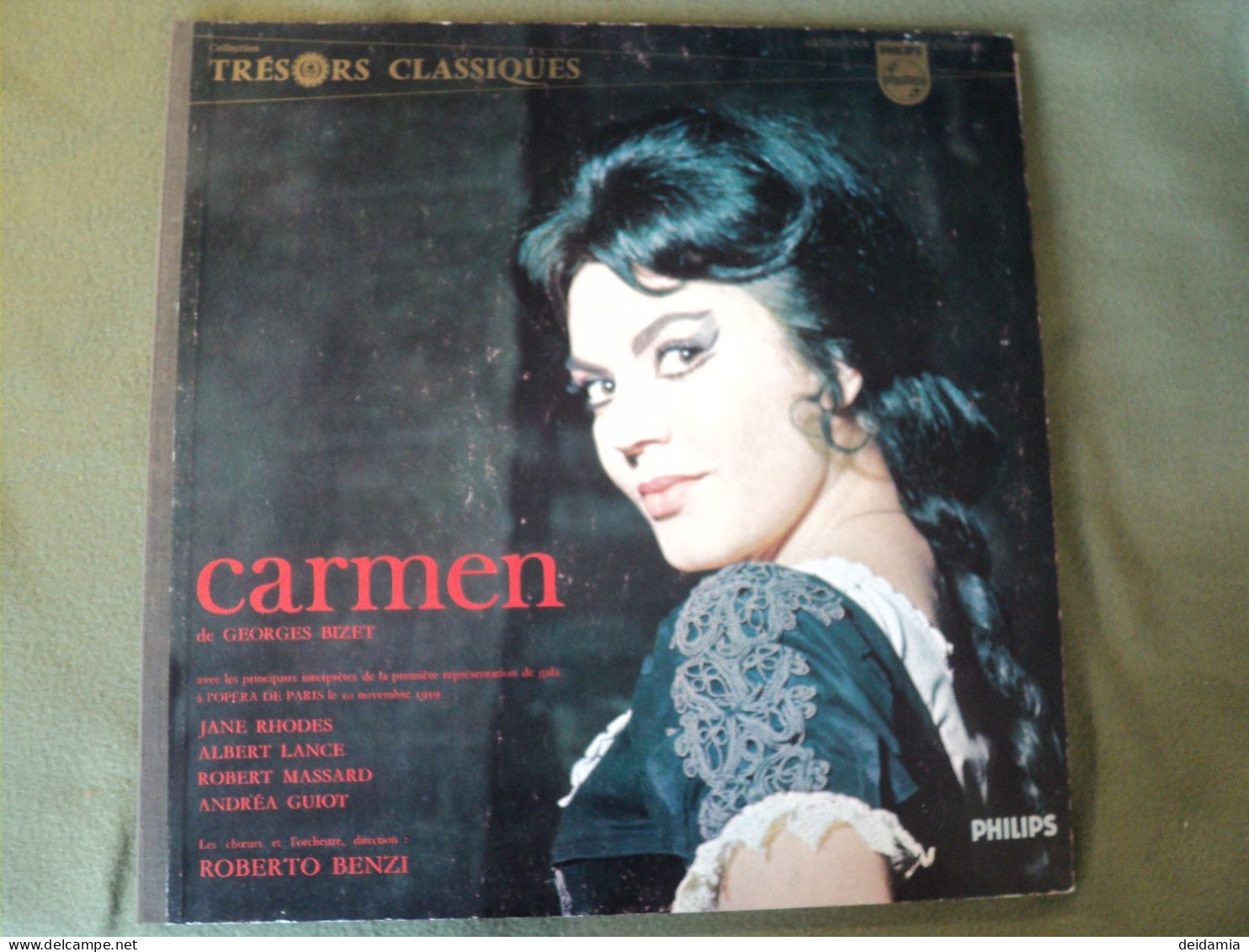 33 TOURS GEORGES BIZET. 1960. PHILIPS 02 053 L. CARMEN ARTISTES CREDITES TELS ROBERTO BENZI / L OPERA DE PARIS / JANE RH - Opera