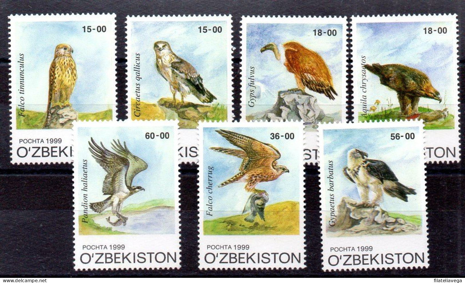 Uzbekistán Serie Nº Yvert 146/52 ** AVES (BIRDS) - Aigles & Rapaces Diurnes