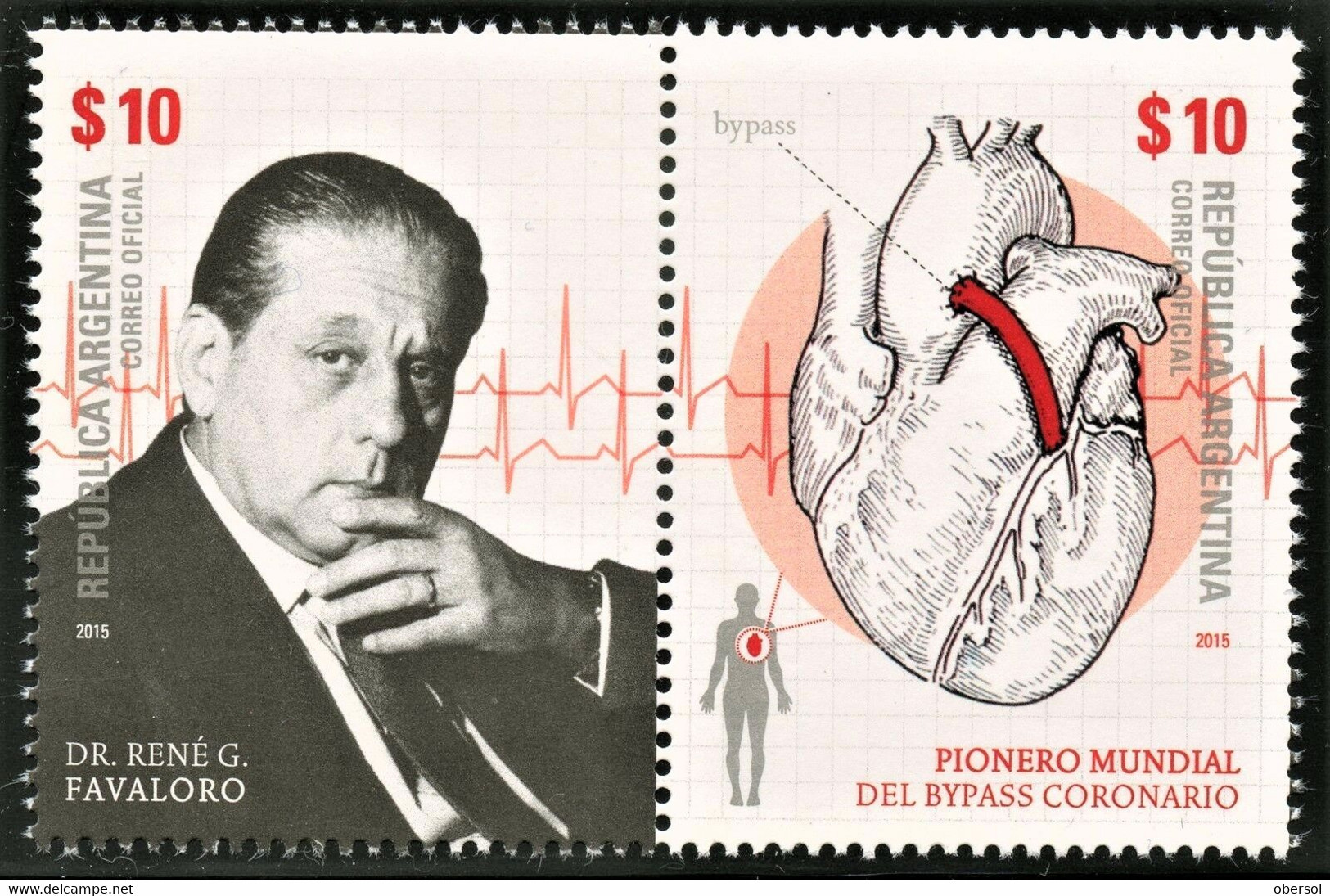 Argentina 2015 Favaloro Heart Bypass Complete Set MNH - Neufs