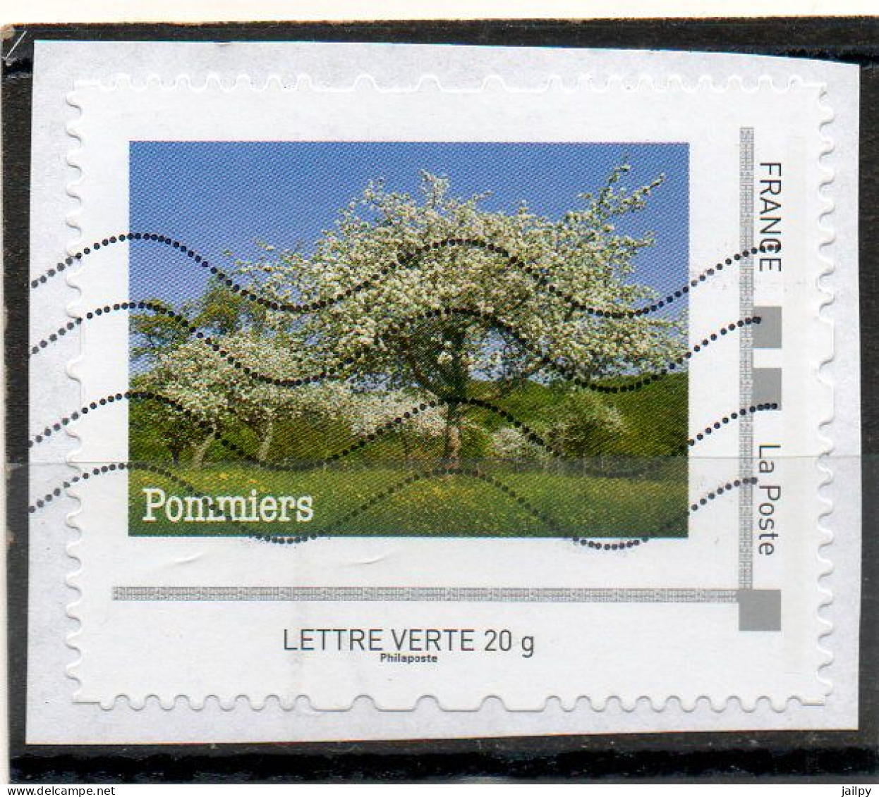 FRANCE   Lettre Verte 20 G   2009    Y&T: 73A  Personnalisé  Pommiers    Sur Fragment  Oblitéré - Used Stamps