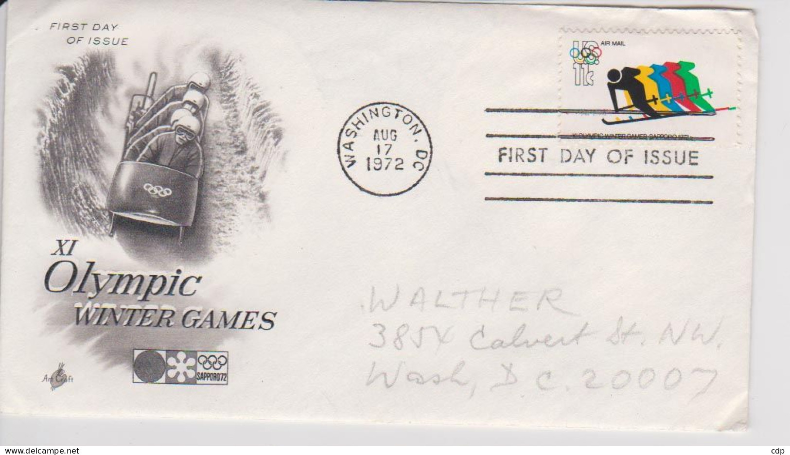 Enveloppe Premier Jour XI Olympic Winter Games   1972 - 1971-1980