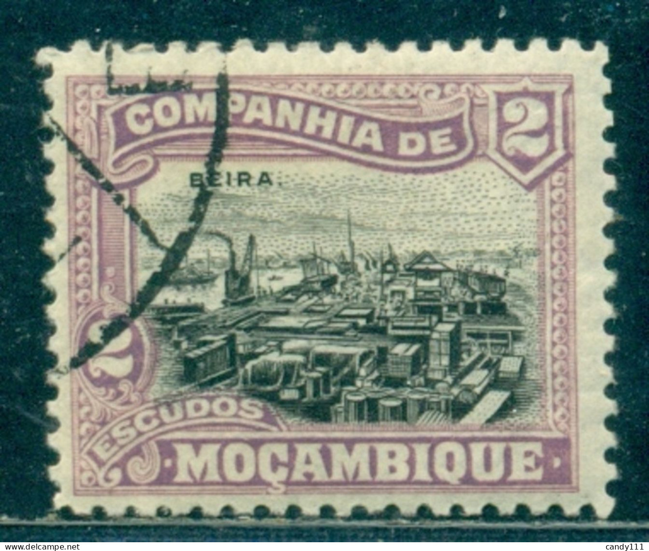 1925 Beira Harbor,ships,crane,Mozambique Company,166/2E,VFU/CTO/LH - Birre