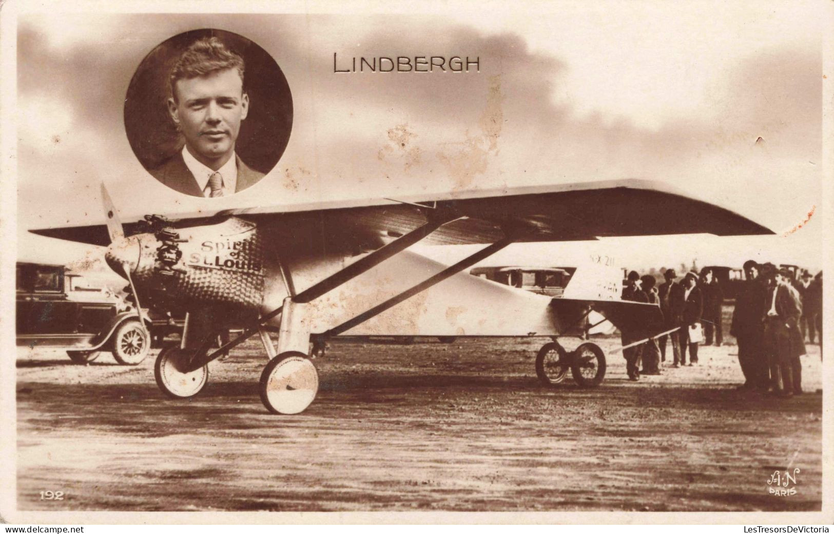 MILITARIA - LINDBERGH - Aviateur - Carte Postale Ancienne - Personnages