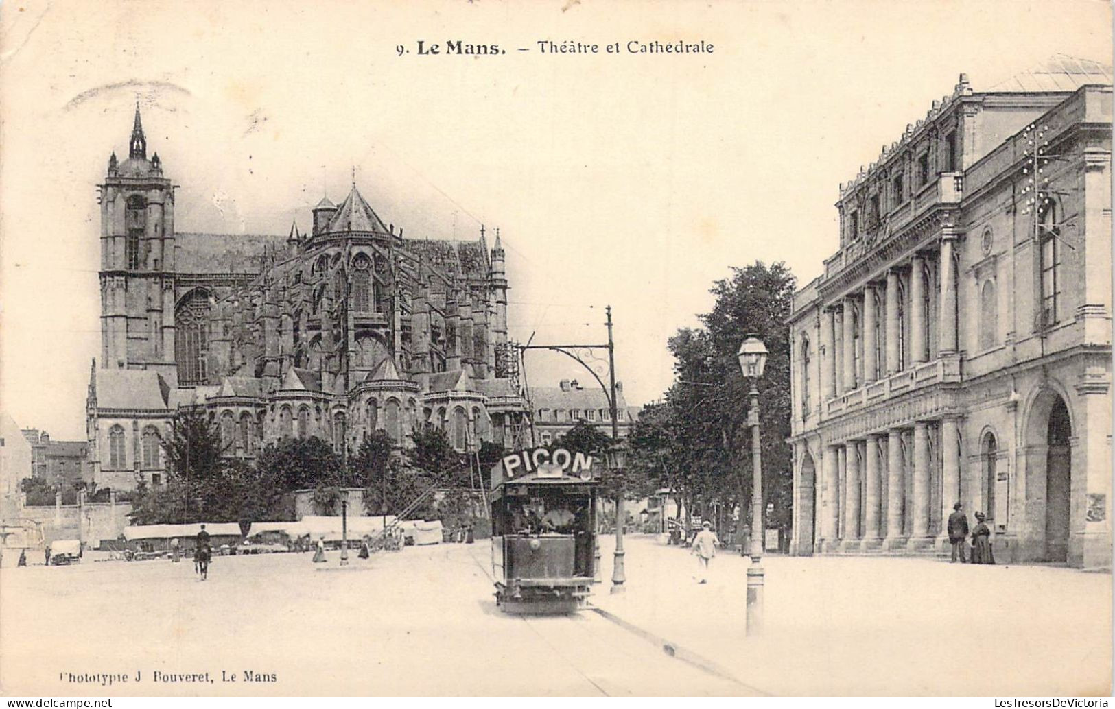 FRANCE - 72 - Le Mans - Théâtre Et Cathédrale - Carte Postale Ancienne - Le Mans