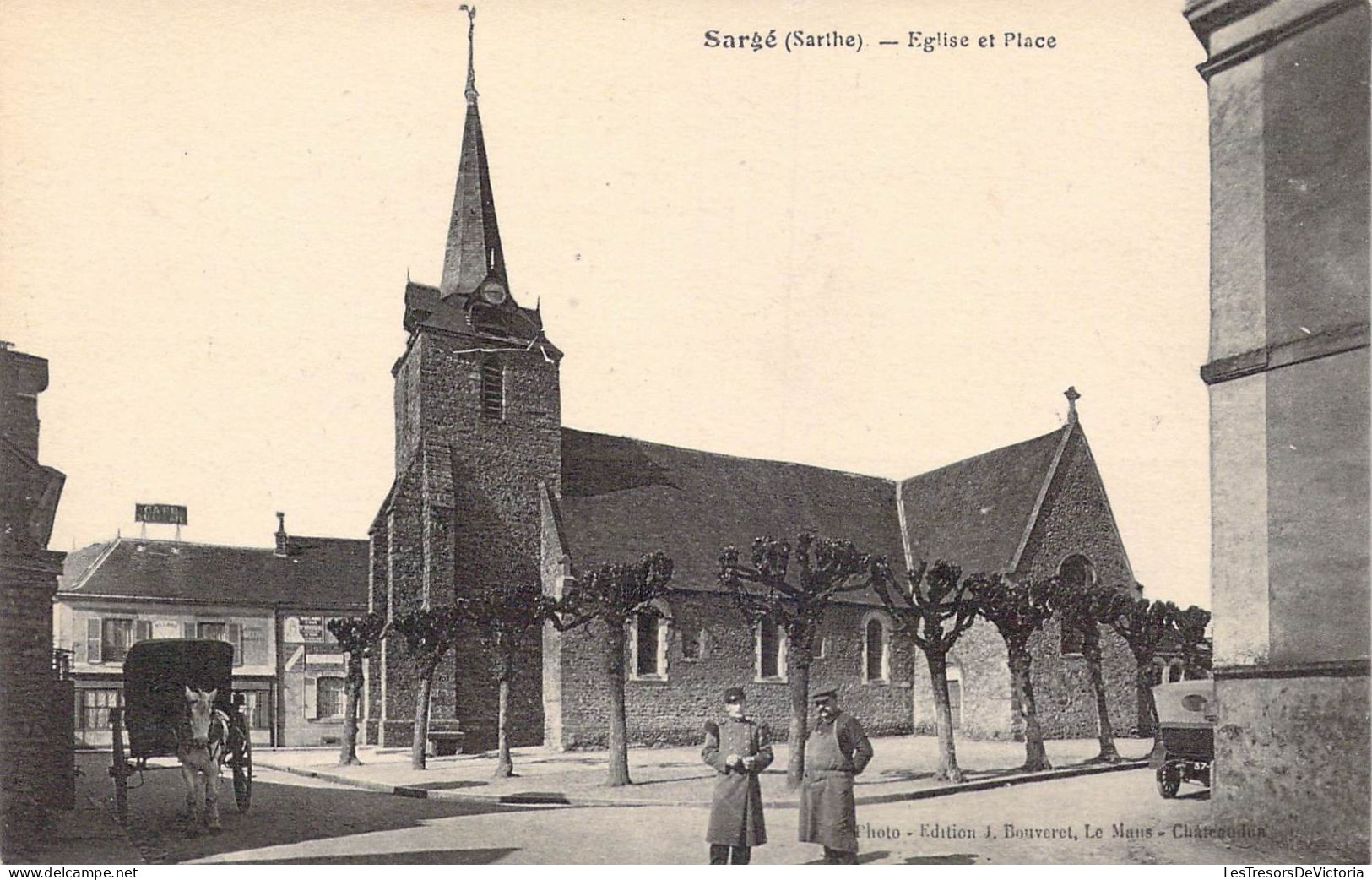FRANCE - 72 - Sargé - Eglise Et Place - Carte Postale Ancienne - Autres & Non Classés