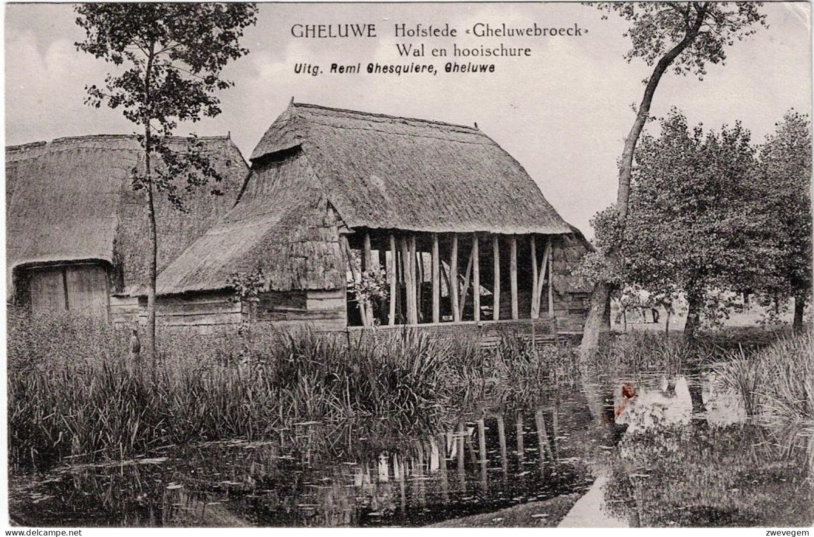 GHELUWE - Hofstede - « Gheluwebroeck»wal En Hooischure. (Feldpost) - Wervik