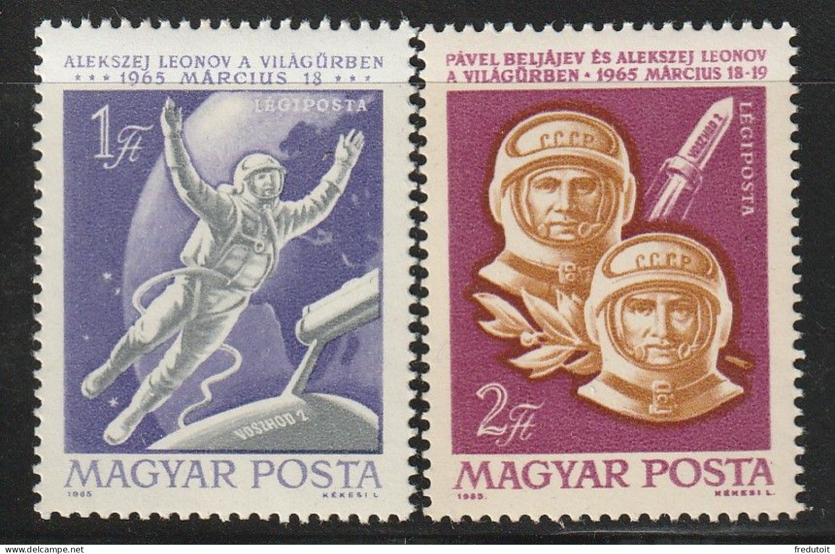 HONGRIE - Poste Aérienne N°270/1 ** (1965) Voskhod II - Ungebraucht