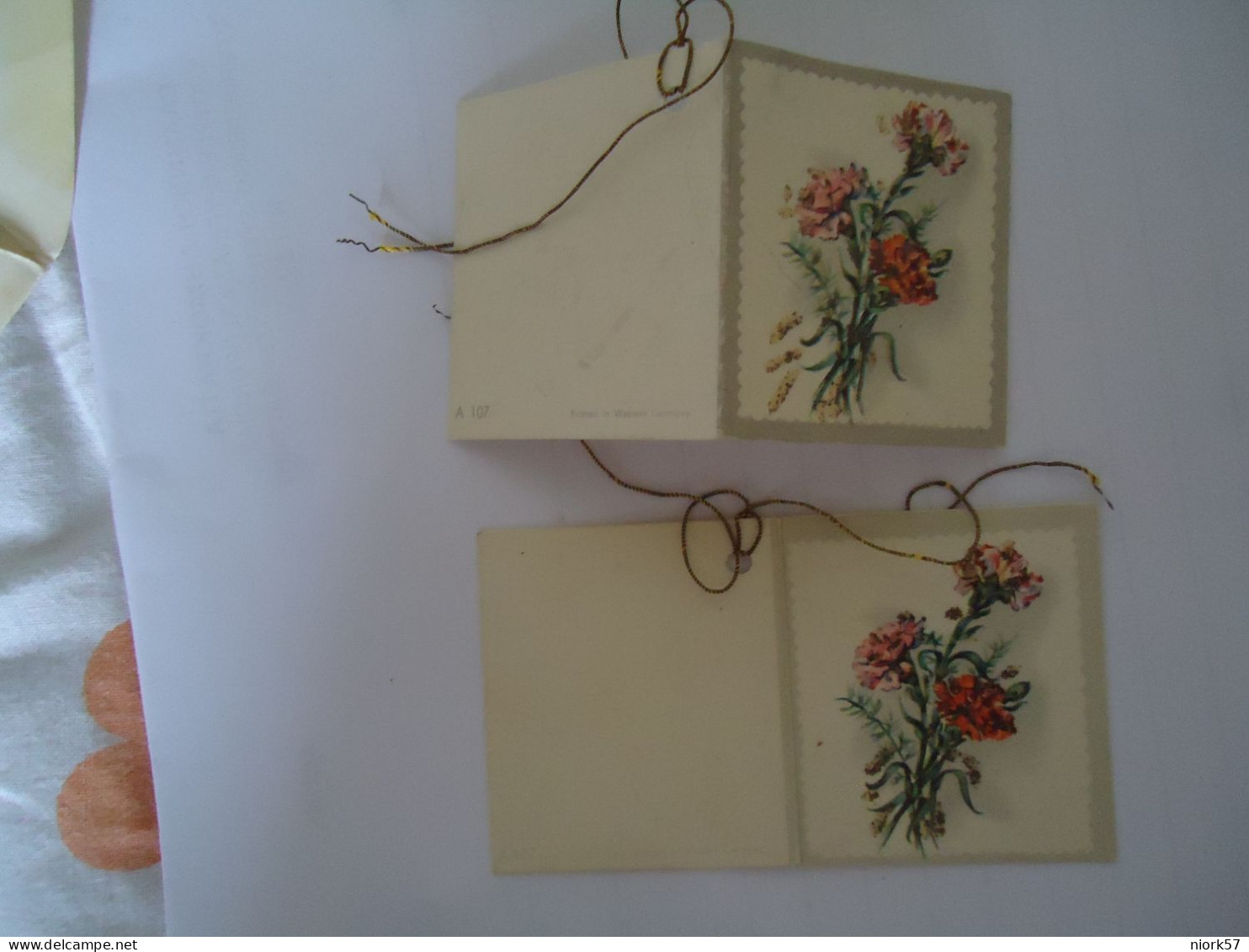 GREETING SMALL 2 CARDS FLOWERS - Souvenir De...