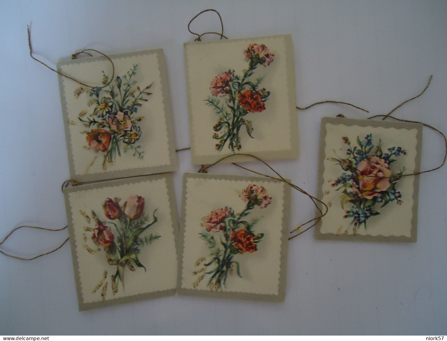 GREETING SMALL 5 CARDS FLOWERS - Souvenir De...
