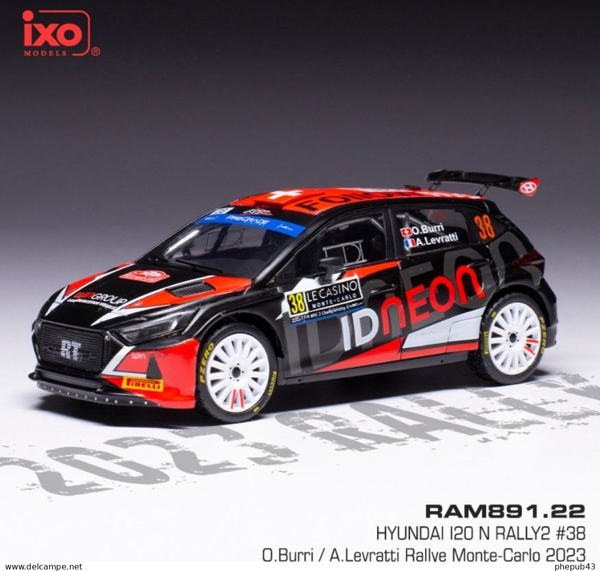 Hyundai I20 N Rally2 - WRC2 Rallye Monte-Carlo 2023 #38 - O. Burri/A. Levratti - Ixo - Ixo