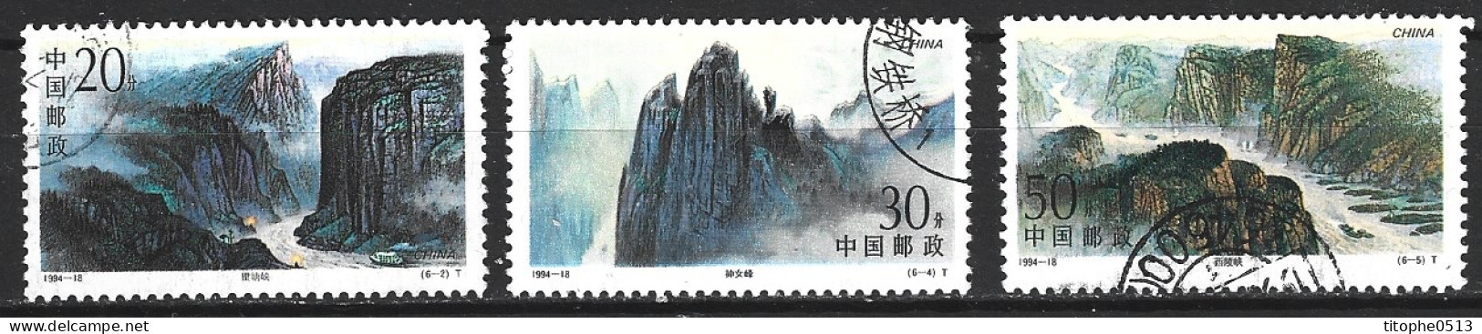 CHINE. Timbres Oblitérés De 1994. Gorges. - Berge