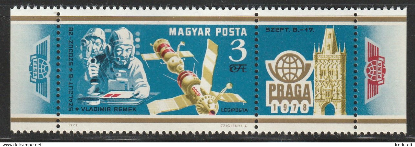 HONGRIE - Poste Aérienne N°421 ** (1977) "Praga'78" - Unused Stamps