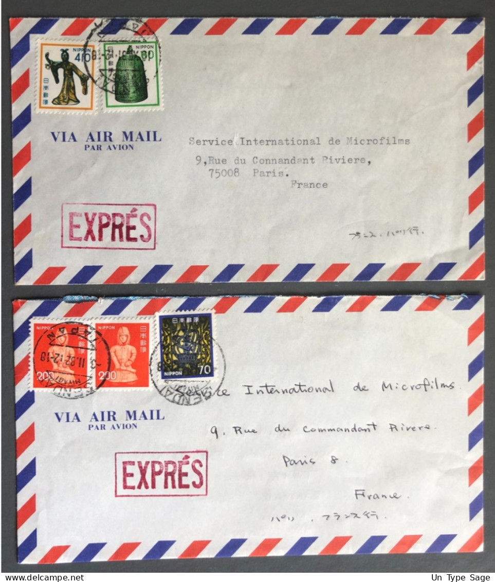 Japon, Lot De 4 Enveloppes Par Exprès - (A1055) - Storia Postale