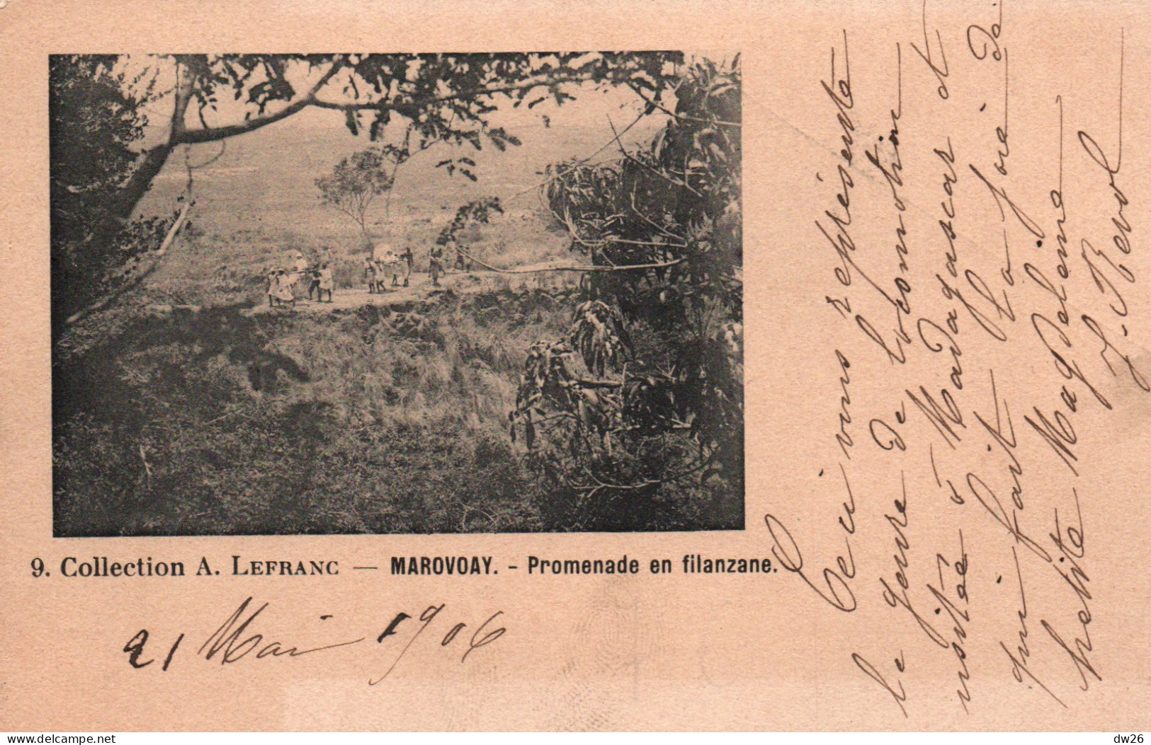 Marovoay (Madagascar) Une Promenade En Filanzane - Collection A. Lefranc - Carte N° 9 De 1906 - Madagascar