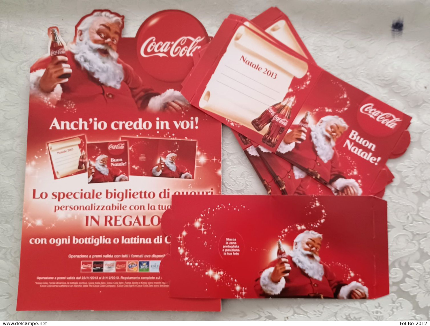 Coca-cola Piccolo Espositore Con 5 Biglietti D'auguri 2013 - Advertising Posters