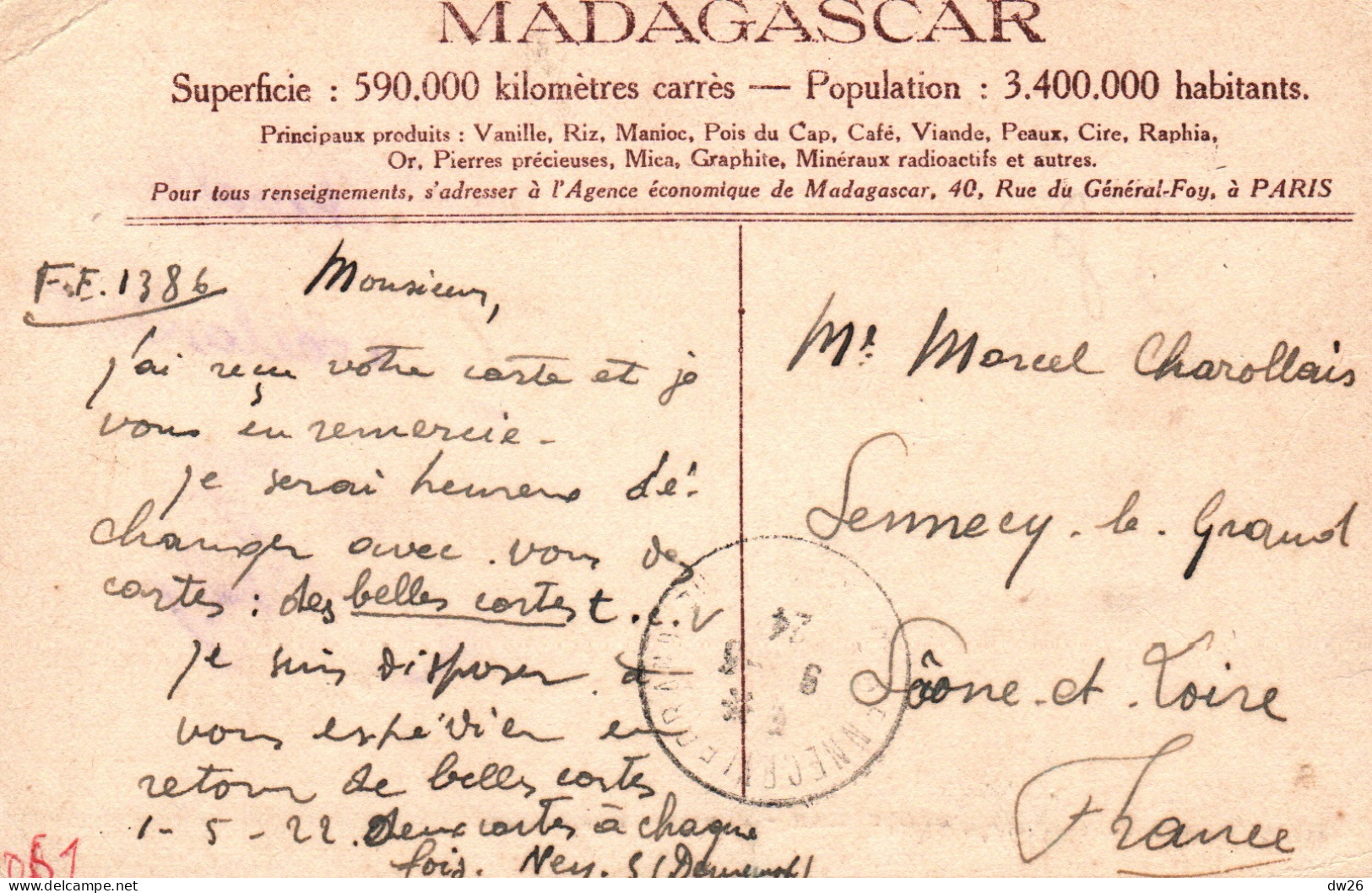 Ethnologie Madagascar: Groupe De Musiciens Betsimisaraka - Carte De 1924 - Afrique