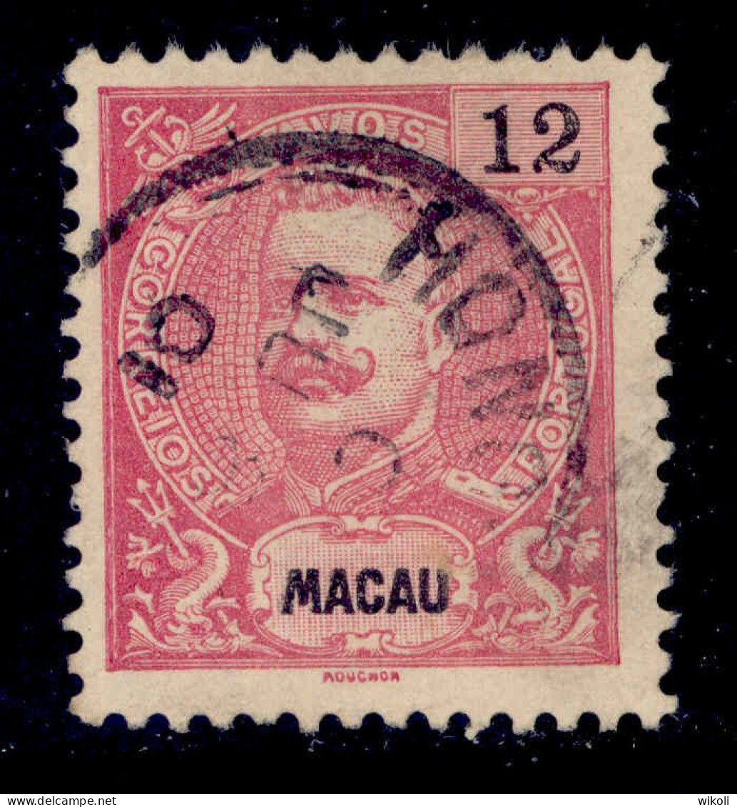 ! ! Macau - 1898 D. Carlos (HONG KONG CANCEL) 12 A - Af. 85 - Used - Oblitérés