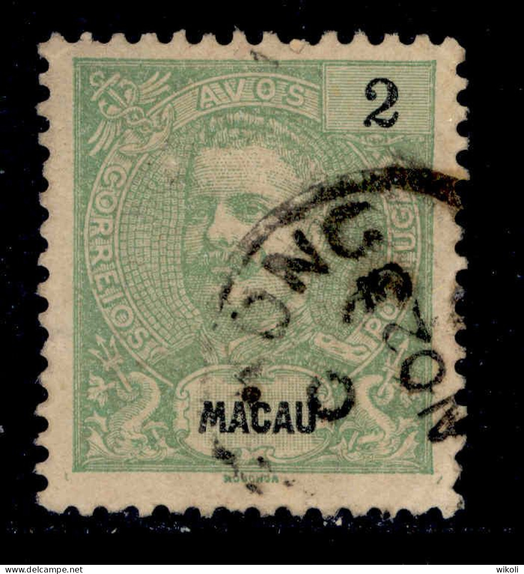 ! ! Macau - 1898 D. Carlos (HONG KONG CANCEL) 2 A - Af. 80 - Used - Oblitérés