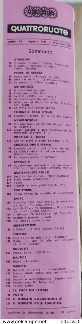 37599 QUATTRORUOTE 1966 N. 128 - Autobianchi Primula Coupè / FIAT 2300 - Engines