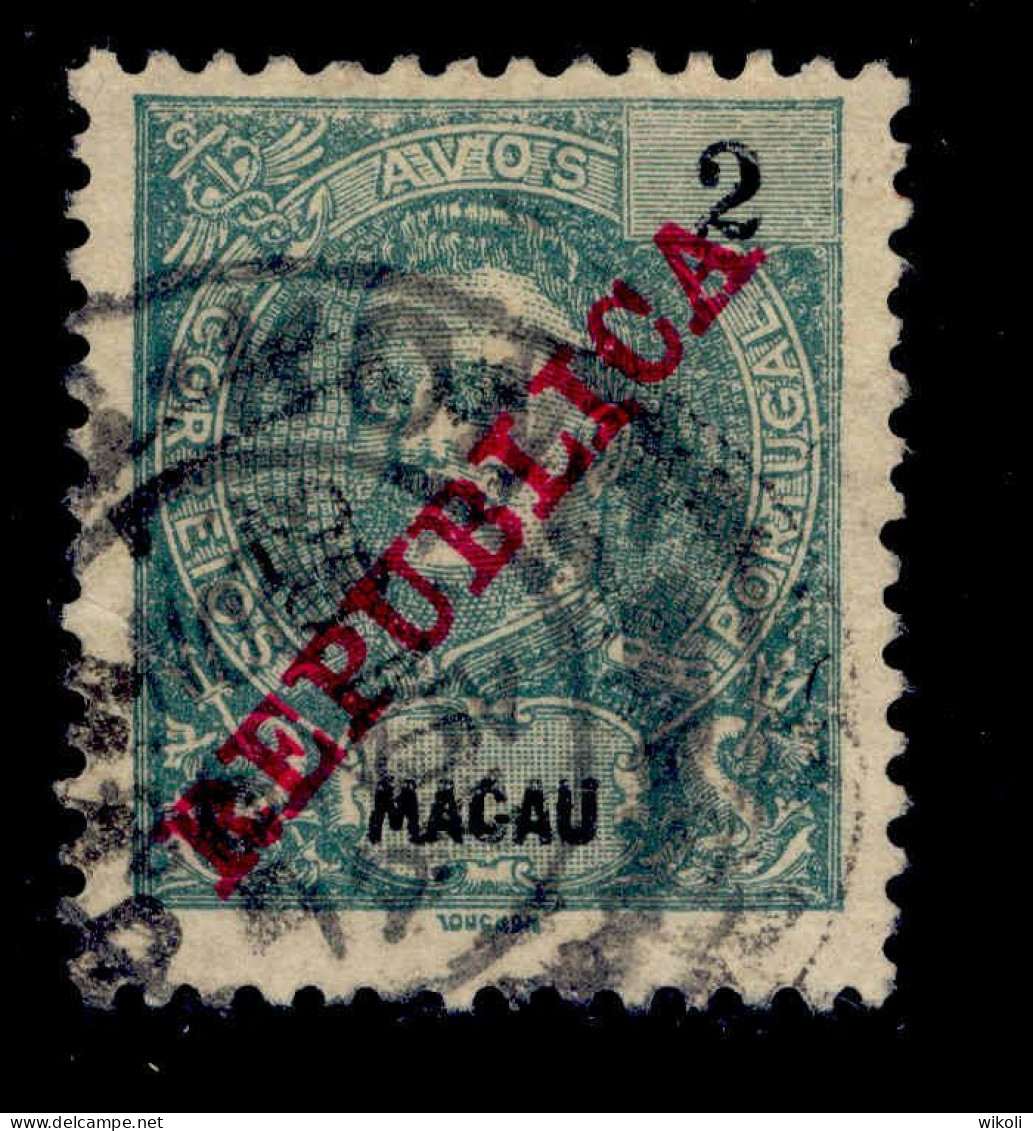 ! ! Macau - 1911 D. Carlos (HONG KONG CANCEL) 2 A - Af. 151 - Used - Oblitérés