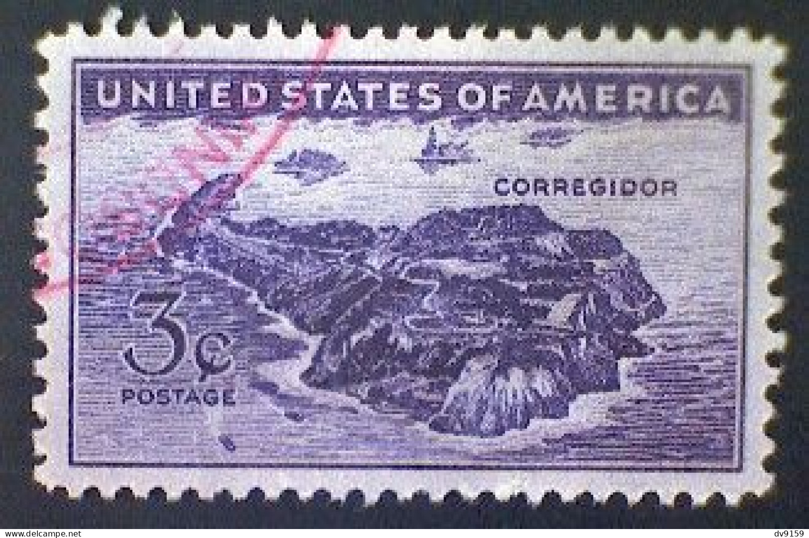 United States, Scott #944, Used(o), 1944, View Of Corregidor, 3¢, Deep Violet - Gebraucht