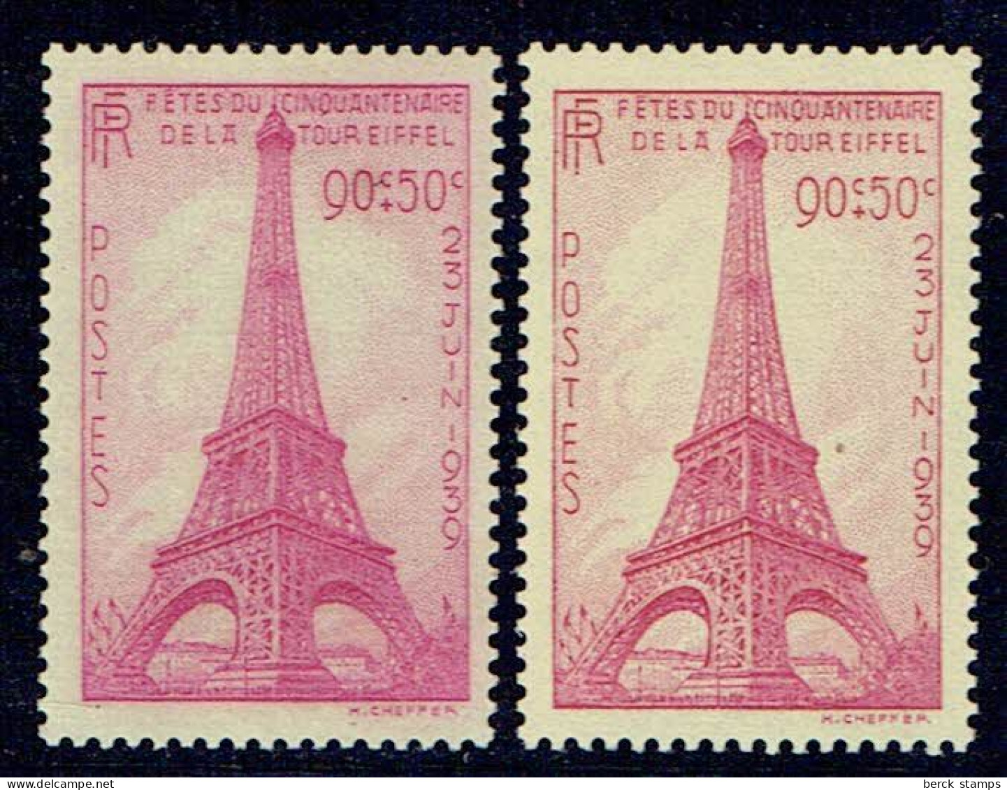 FRANCE - N° 429 - Tour EIFFEL Rose Vif. 1939 - Unused Stamps