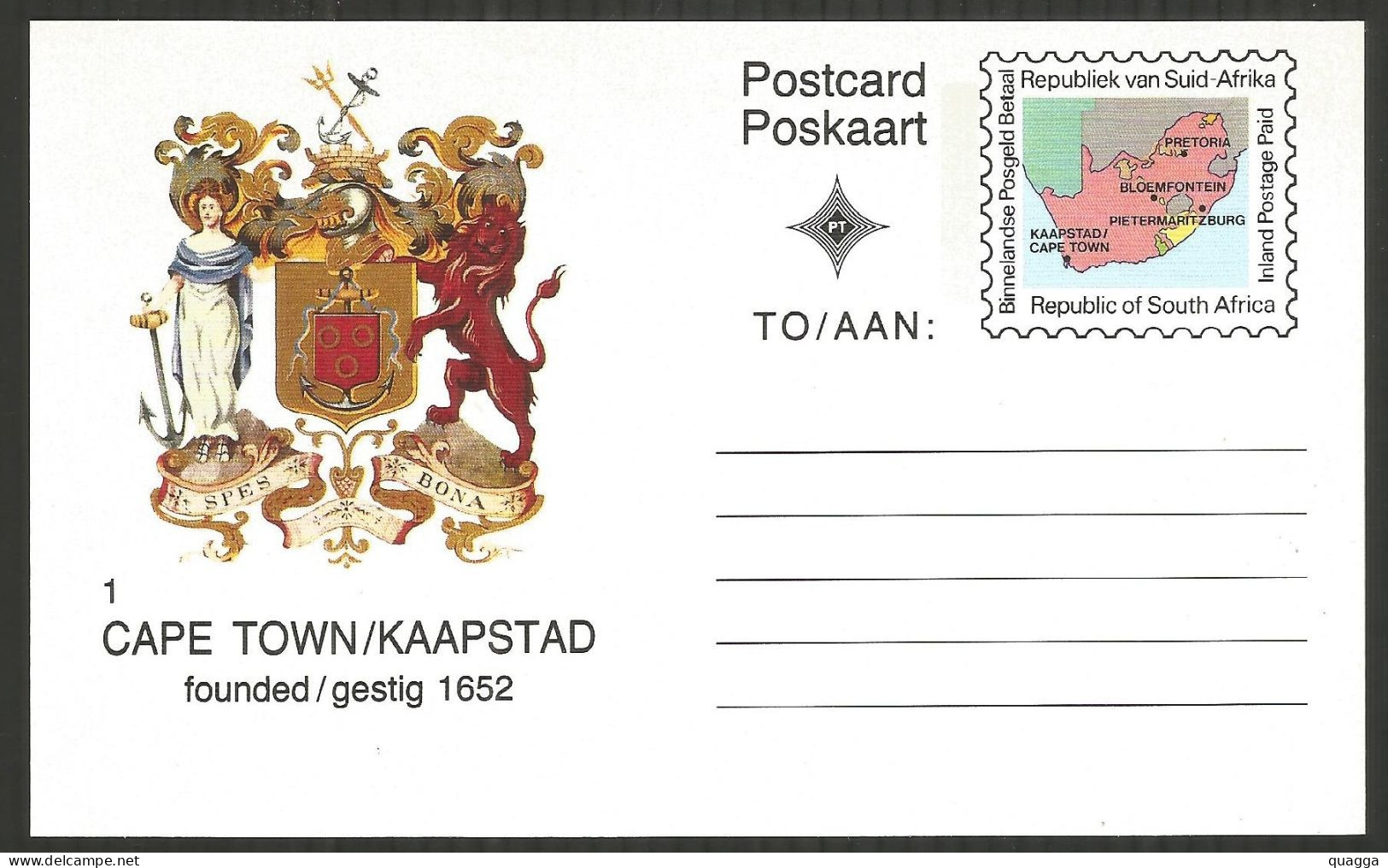 South Africa 4 Postcards COAT OF ARMS. See Scans. - Lettres & Documents